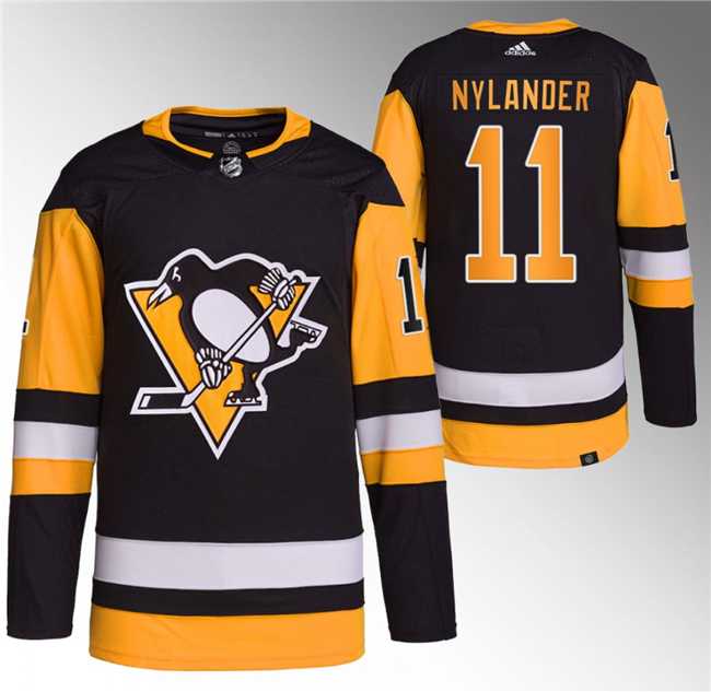 Mens Pittsburgh Penguins #11 Alex Nylander Black Stitched Jersey1->pittsburgh penguins->NHL Jersey